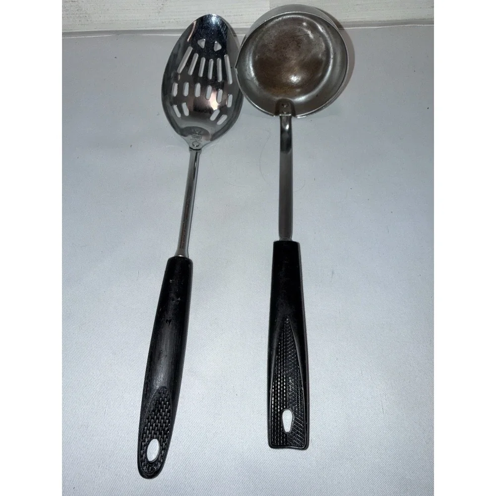 Vtg Ecko Slotted Spoon ‎ And Ladle Mcm Stainless